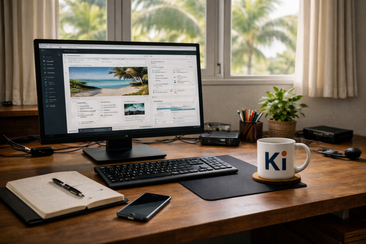 Site web professionnel affiché sur écran